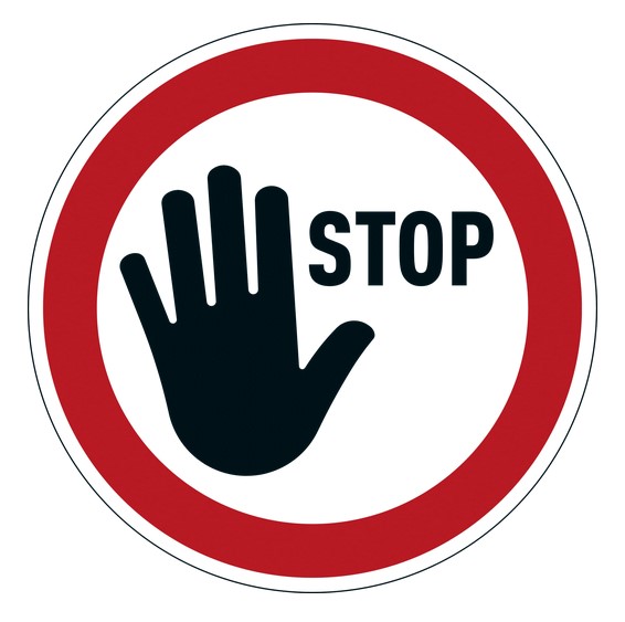 Durable Verbotsaufkleber 'STOP' Maße Ø 430 mm, Stärke ca. 0,2 mm , ablösbar