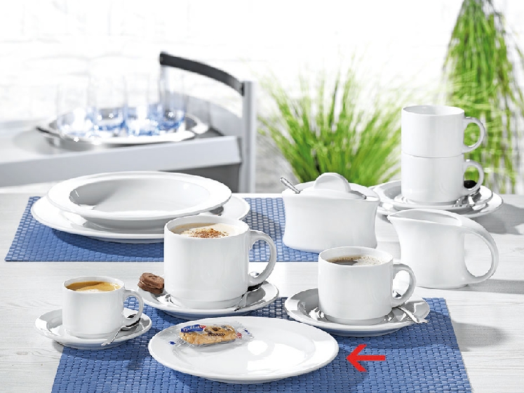 Dessertteller ADRINA, Farbe: weiß, Durchmesser: 19 cm. stapelbar.