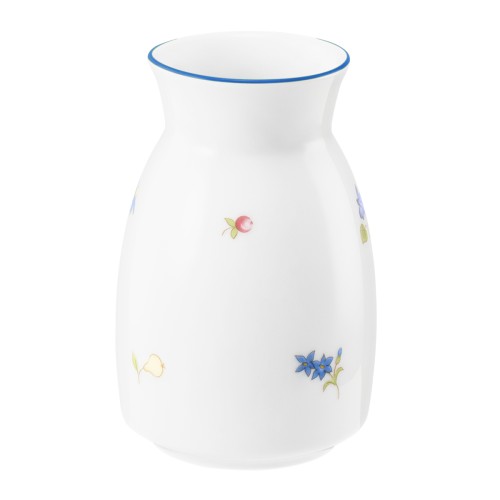 Seltmann Vase, rund, Form: Community, Dekor: 57390 Streublume blaue Linie, hohe Kantenschlagfestigkeit, Made in Germany