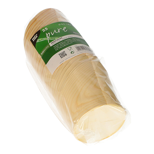 25 Snackbecher, Holz "pure" Ø 8,2 cm · 8,5 cm von PAPSTAR