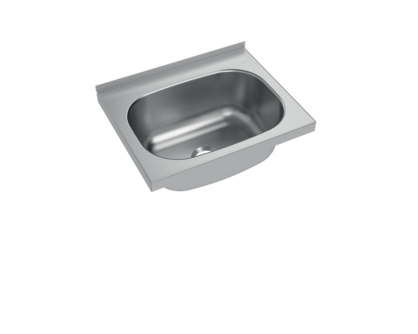 Handwaschbecken ohne Überlaufprägung mit angeschweißten Dreieckskonsolen / Handwaschbecken ohne Konsolen W 4X3,2X1,5 o. Überlaufprägung B.PRO