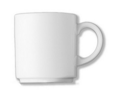 Henkelbecher FUNKTION, Inhalt: 0,26 ltr., Höhe: 8,5 cm, gerade Form, uni weiss, Eschenbach ohne Ablaufrine