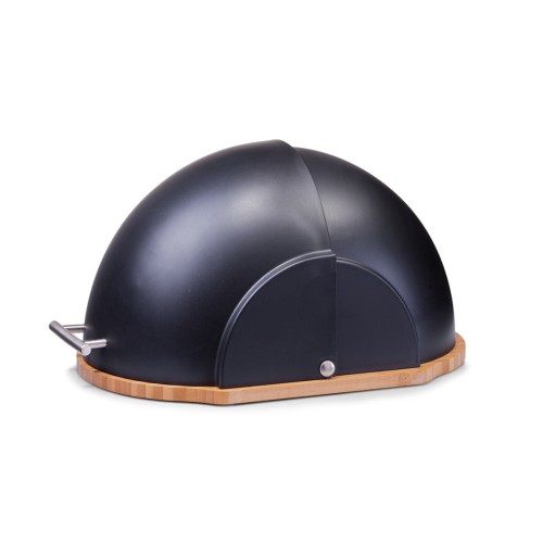 Zeller Brotkasten, schwarz, Bamboo/Kunststoff