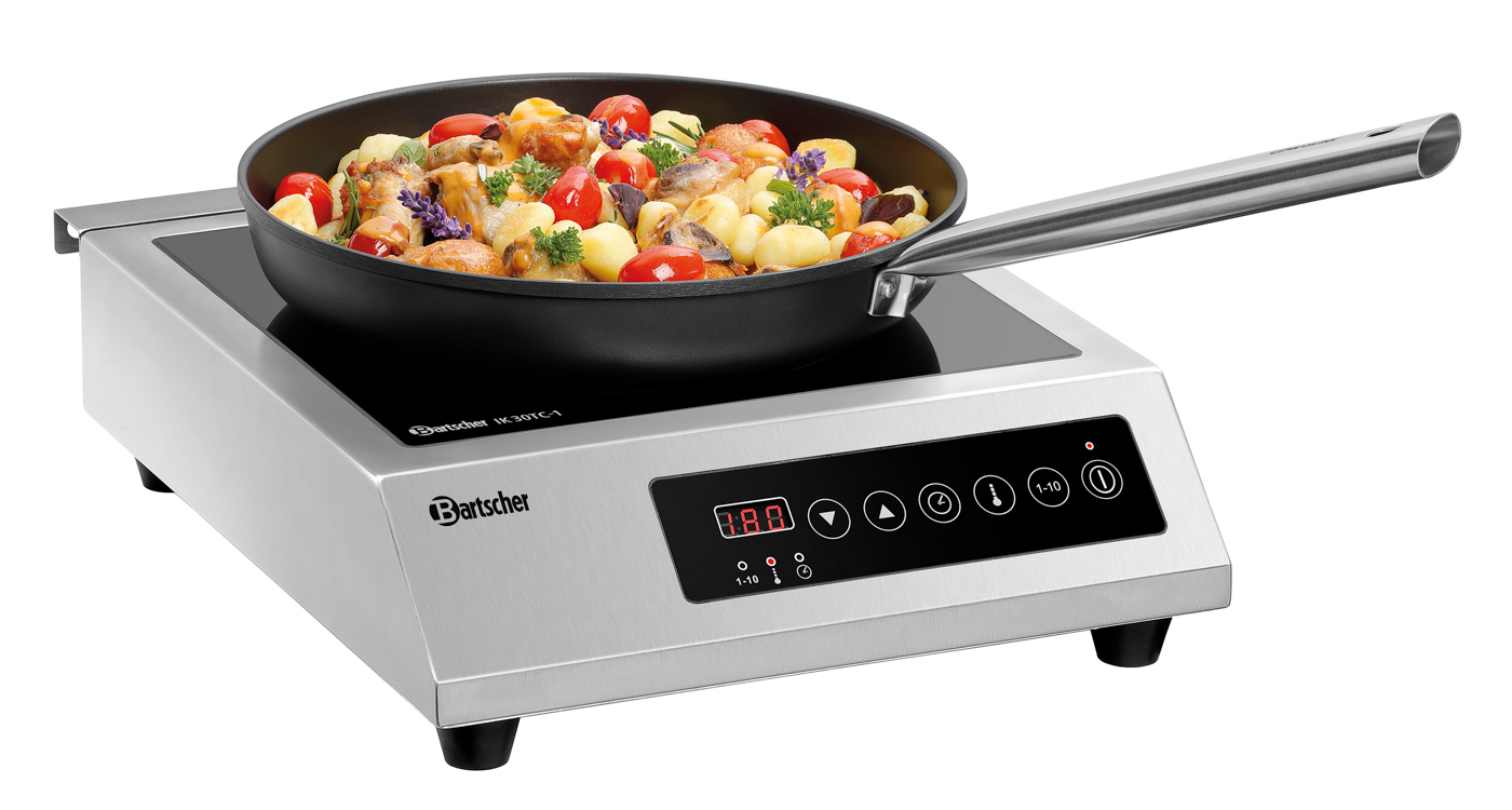 Bartscher Induktionskocher IK 30T-1 | AnzahlTemperaturstufen: 10 | Maße: 33 x 42 x 10,5 cm.Gewicht: 5,4 kg