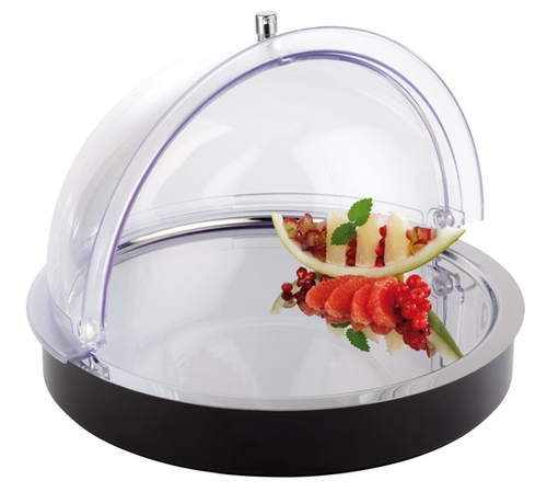 Rolltop-Haube Ø 38 cm, H: 20 cm SAN, transparent verchromter Griff spülmaschinengeeignet Farbe: Transparent