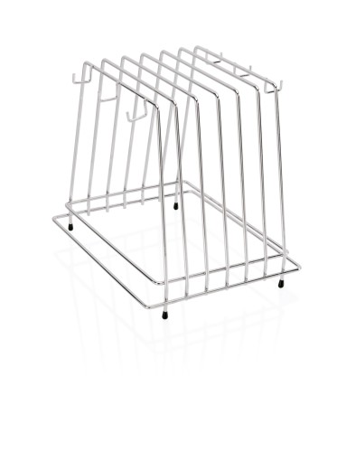 Schneidbretthalter. für 2 cm breite Schneidbretter. verchromt. für 6 Schneidbretter und