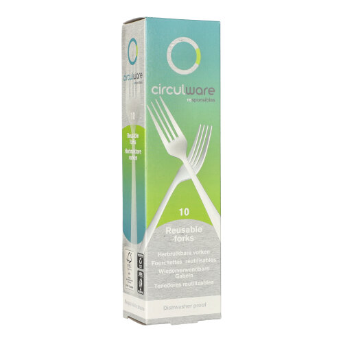 10 "Circulware by Haval" Gabeln PP-MF 19 cm weiss "Gaia" extra stabil von Circulware by Haval