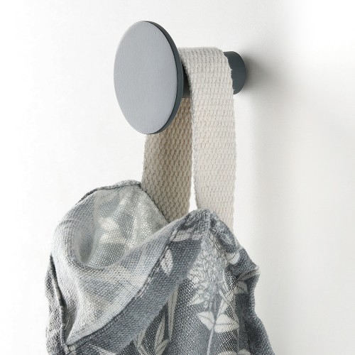 Geschirrtuch "Flower", Leinen/Polyester, grau/weiß / Maße: 50x70 cm