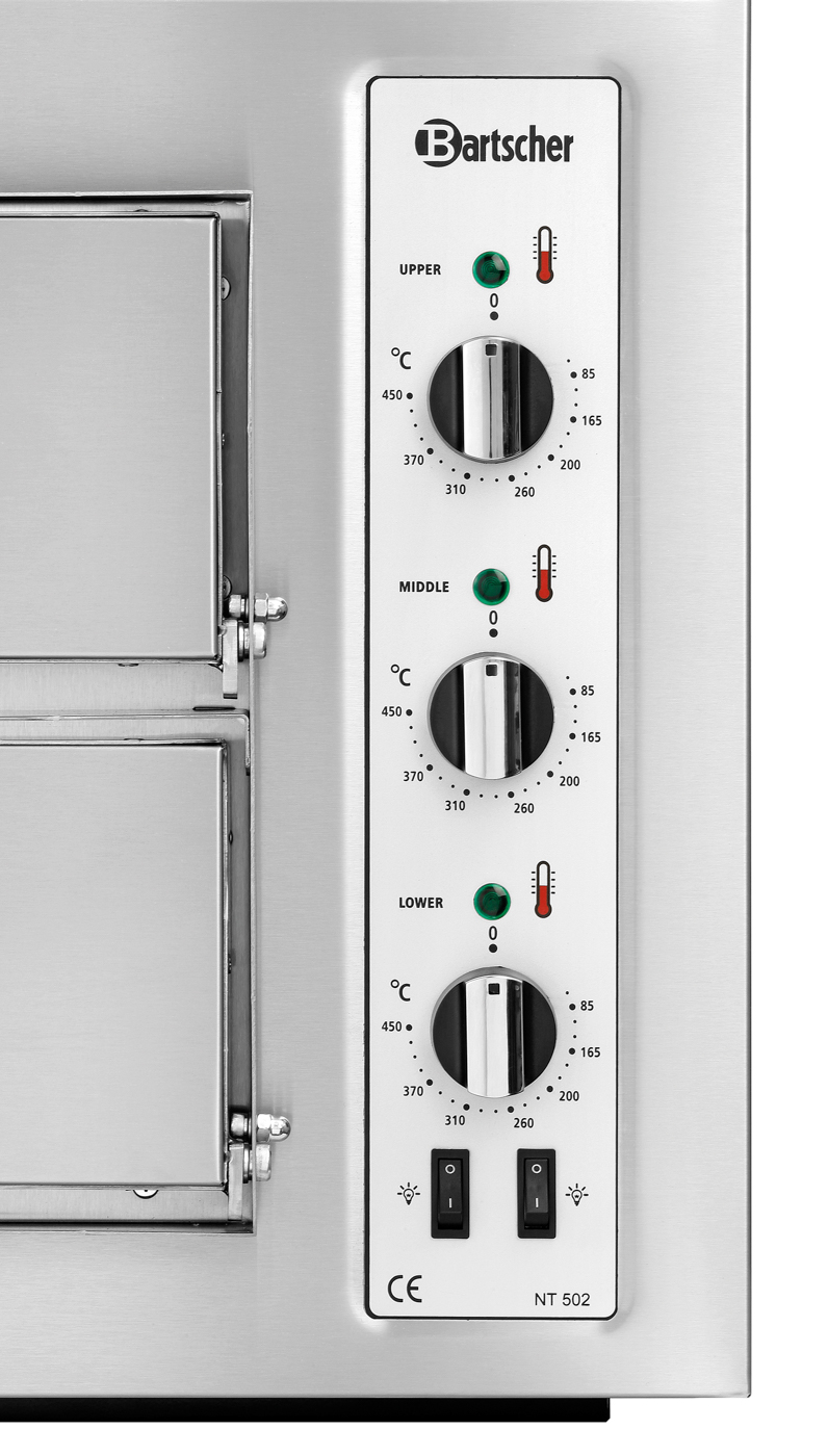 Bartscher Pizzaofen NT 502 | Spannung: 400 V |Maße: 80 x 75 x 51,0 cm. Gewicht: 63 kg