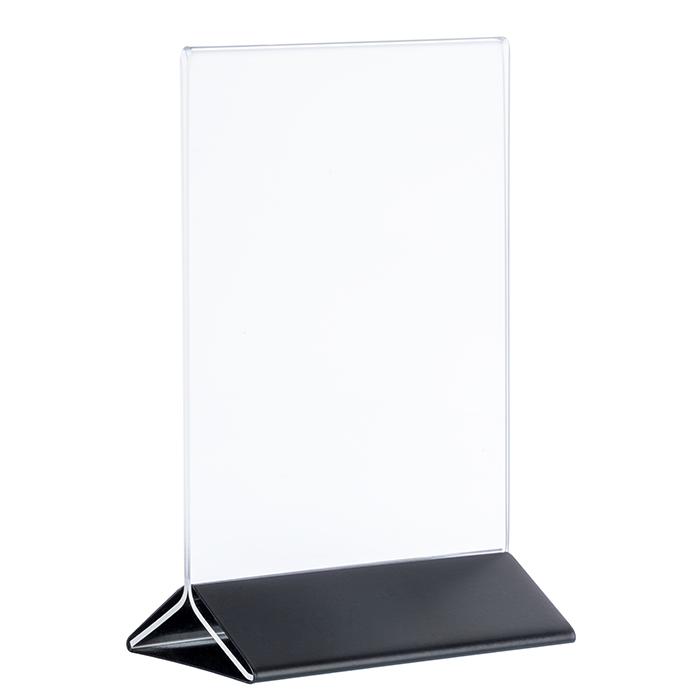 APS Kartenhalter, 2-teilig 21 x 7 cm, H: 32 cm Edelstahl, schwarz, Acryl