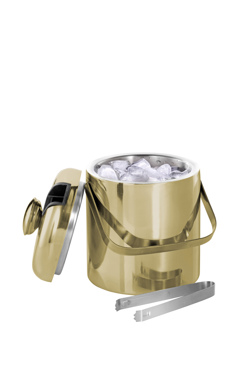 Eiskühler / Eiseimer LINCOLN, Edelstahl, 1,3 ltr., mit champagnerfarbener Lackierung.