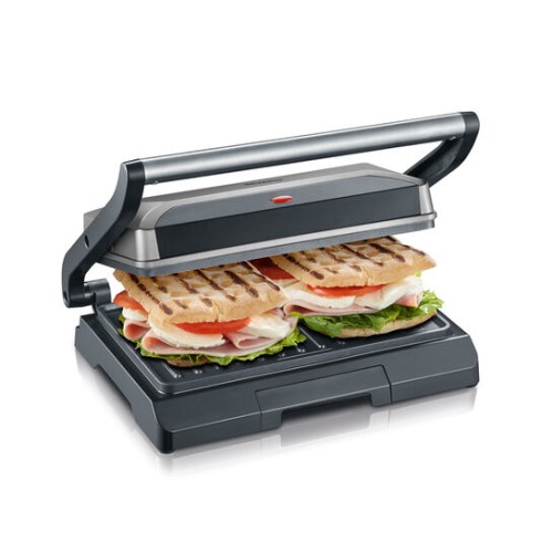 Severin Kompakt-Multigrill, ca. 800 W, Grillfläche ca. 23 x 14,5 cm, vielseitig einsetzbar zur Zubereitung von Fleisch, Paninis
