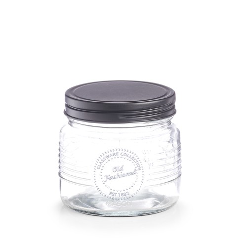 Vorratsglas, Glas; Metall, Ø9,7x9,1 cm. Farbe: schwarz. Fassungsvermögen: 420 ml. Dieses Vorratsglas überzeugt durch sein ausgefallenes