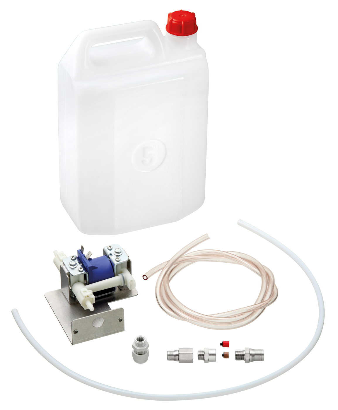 Bartscher Kombidämpfer-Beschwadungskit | Setbestehend aus: 1 Kunststoffkanister (5 Liter) ,1Pumpe | Maße: 32,5 x 26 x 14,0 cm. Gewicht: