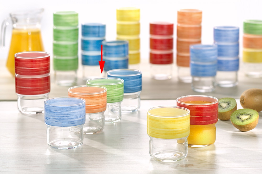 Stapelbecher 0,22 l aus gehärtetem Glas Form BRUSH LOG Green / Grün von Arcoroc