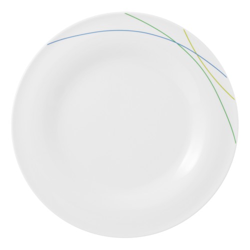 Seltmann Teller flach 30 cm, rund, Form: Community, Dekor: 57403 Green Line, hohe Kantenschlagfestigkeit, Made in Germany