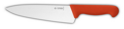 Giesser Kochmesser EXPERT 26cm Klingenlänge, breite Form, roter Griff, Klinge aus hochwertigem Chrom-Molybdän-Stahl
