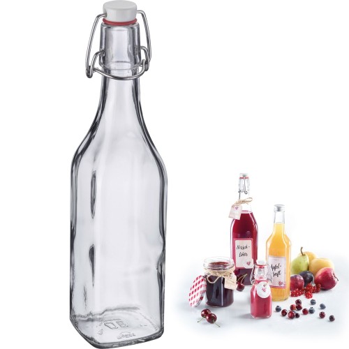 Westmark Bügelverschlussflasche eckig, 500 ml, eckig