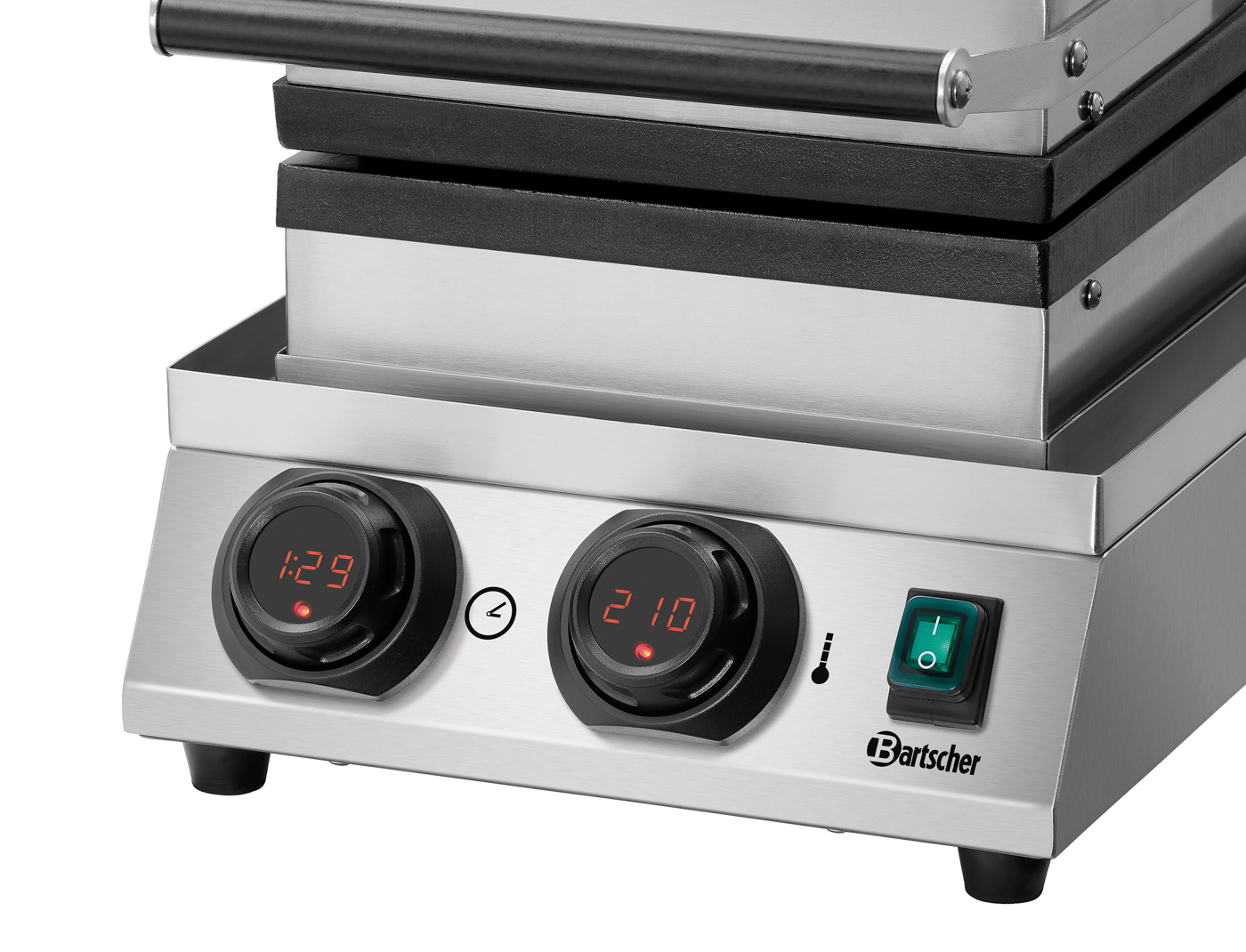 Bartscher Waffeleisen MDI 1BW-AL | Signalton nachAblauf der Zeit (0 - 9:30 Minuten),Memory-Funktion | Maße: 30 x 45 x 25,0