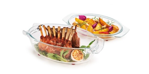 Ovaler Bräter mit Deckel GrandCHEF 35 x 21 cm, aus Glas