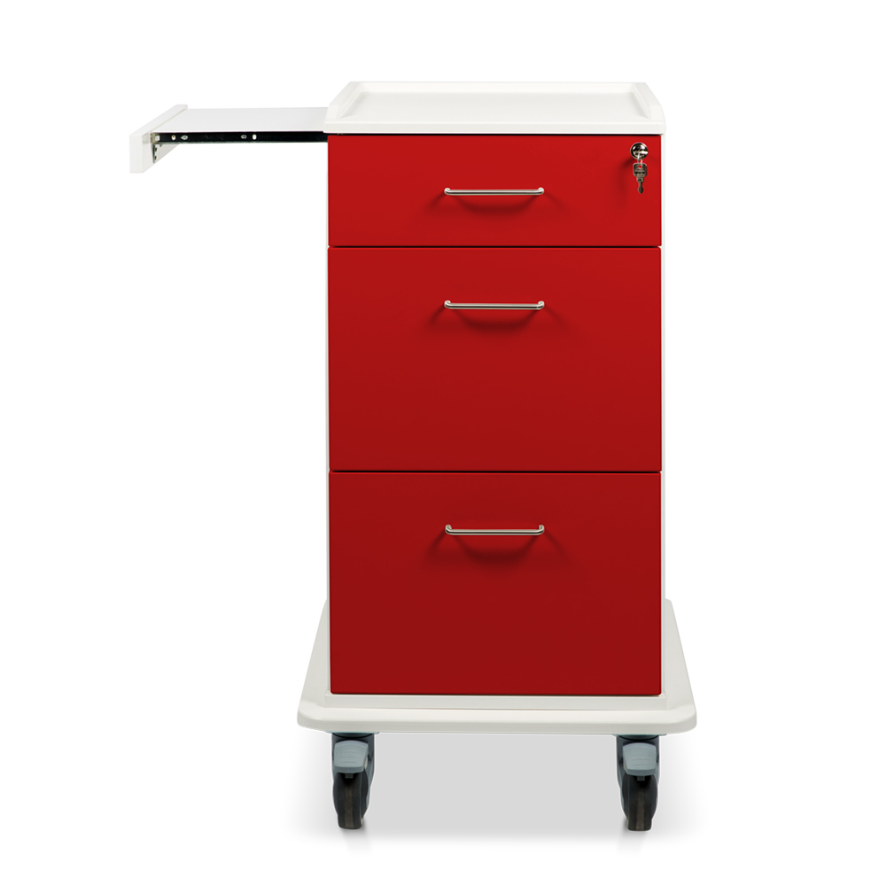 ETHERNASOLID® MULTICART Dokumentenwagen T16 mit Laptopauszug, 2 Doku-Auszügen und Schublade, rot