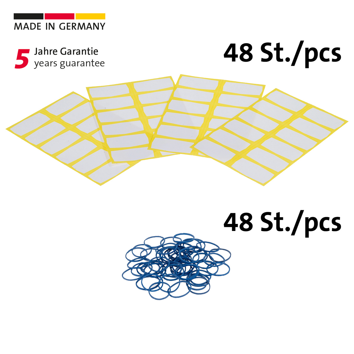 48 Gefriergutetiketten und Gummibänder