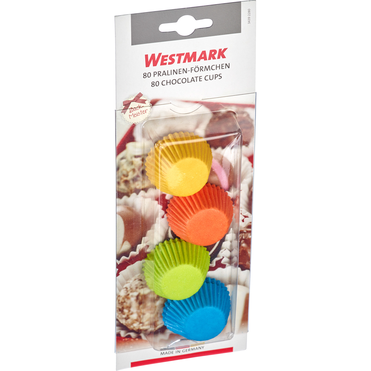80 Pralinenförmchen aus Papier, farbig
