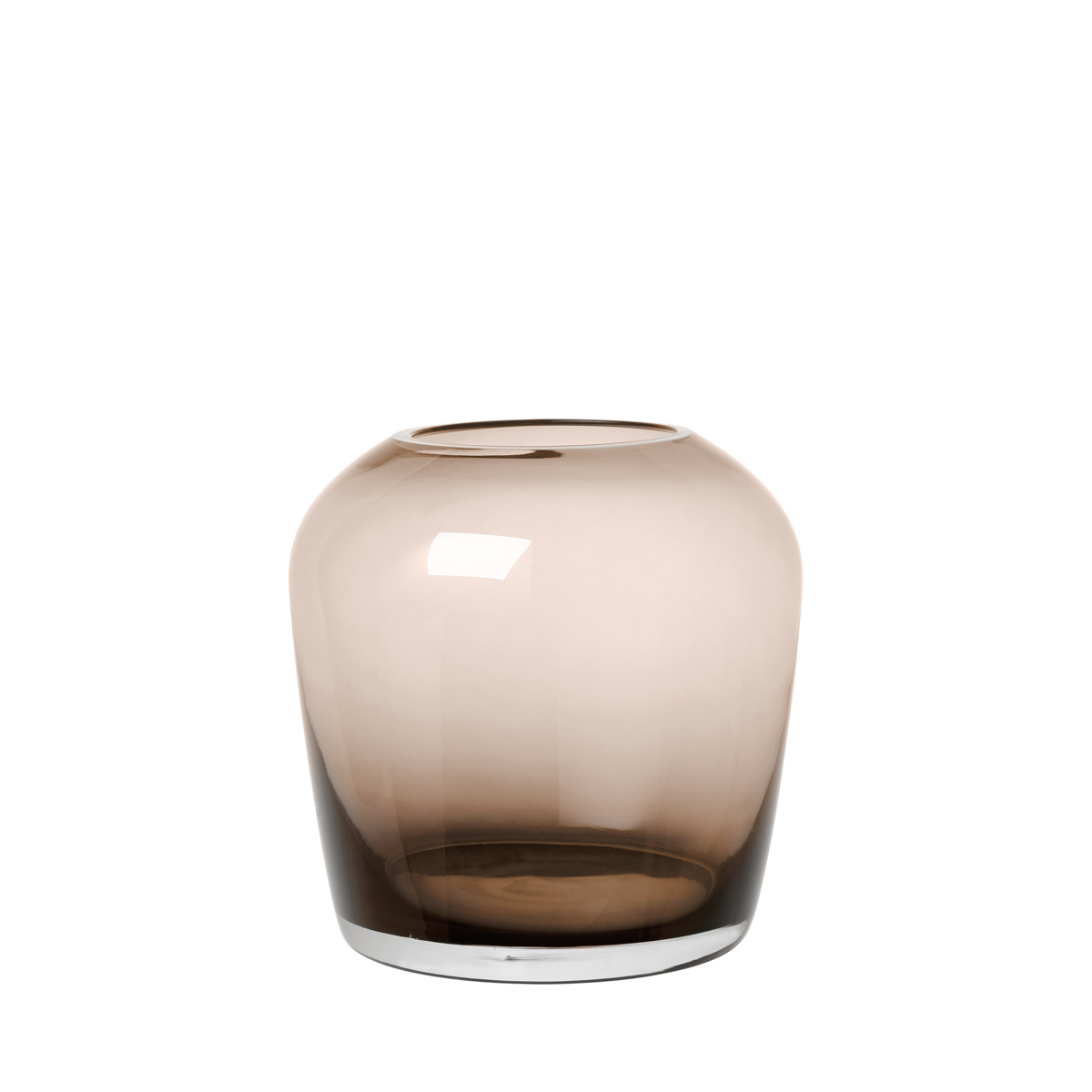 Vase -LETA- Coffee Size M, Ø 13 cm. Material: Glas farbig. Von Blomus.