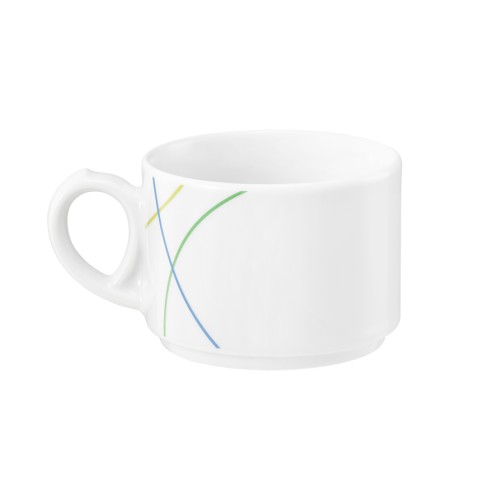 Seltmann Obere zur Kaffeetasse 0,18 l, rund, Form: Community, Dekor: 57403 Green Line, hohe Kantenschlagfestigkeit, Made in Germany