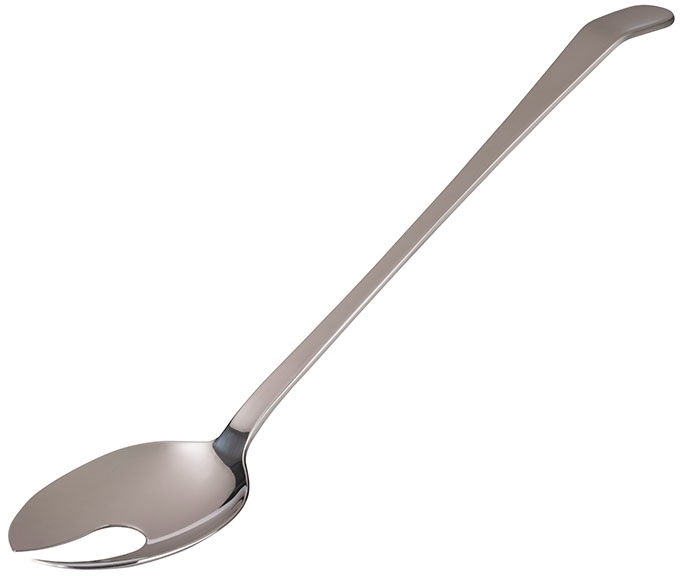 Salatgabel, groß 7,5 x 6 cm, Griff: 21 cm 18/10 Edelstahl Vorderteil poliert Stiel mattiert Stielende gebogen Materialstärke: