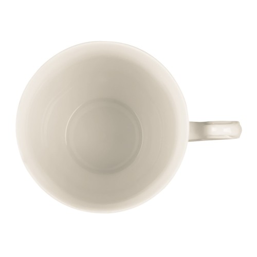 Seltmann Becher mit Henkel 0,33 l, rund mit Relief, Form: Rubin, weiss cream, hohe Kantenschlagfestigkeit, Made in Germany