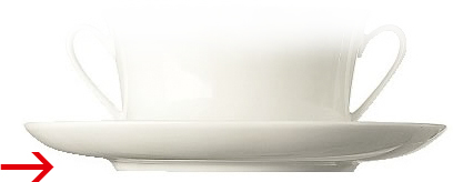 Kombi-Untertasse 18 cm Form Jade - uni weiss