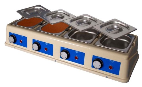 NEUMÄRKER Schokoladenschmelzer II 4x 1,5 Liter, inkl. 4x GN 1/6-Schale 760x250x130 mm