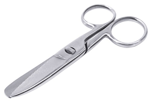 Flossen-/Fischschere aus massivem Edelstahl 18/0, seidenmatt poliert, mit einseitig gezahnter Klinge, schwere Qualität, hygienische