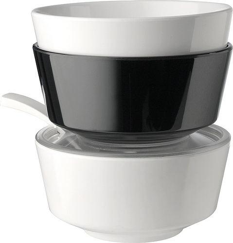 Schale, rund -FLOAT- Ø 20,5 cm, H: 10 cm Melamin, weiß, 1,9 Liter spülmaschinengeeignet stapelbar nicht mikrowellengeeignet