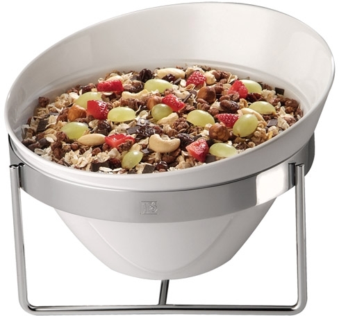 Schale -BALANCE- Ø 24,5 cm, H: 15 cm Melamin, weiß, 2,5 Liter mit Antirutsch-Füßchen spülmaschinengeeignet stapelbar nicht