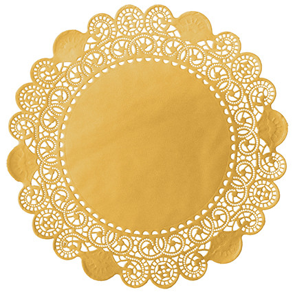 DUNI Deko-Spitzenpapier rund 36cm gold 100 Stück