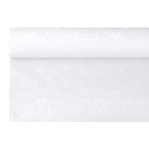 Papiertischtuch mit Damastprägung 6 m x 1,2 m weiss von PAPSTAR