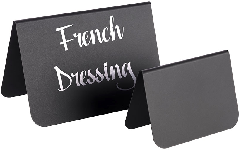 Tischaufsteller, 10er Set 7,5 x 3,5 cm, H: 5 cm PVC, schwarz Ecken abgerundet Farbe: Schwarz