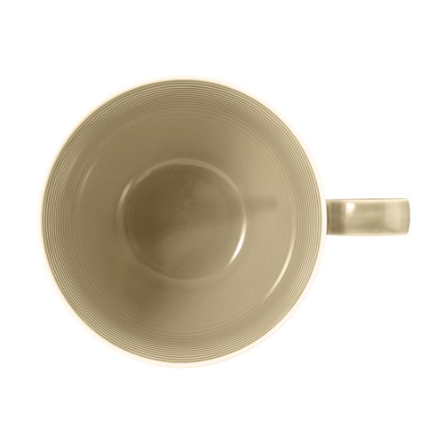 Seltmann Milchkaffeeobertasse 0,35 l mit Relief, rund mit Relief, Form: Beat, weiss Sandbeige, hohe Kantenschlagfestigkeit, Made in Germany