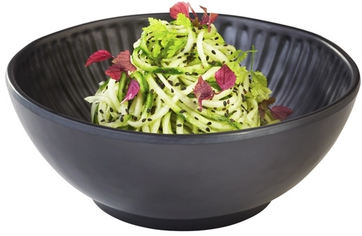 Schale -AIKO- Ø 20,5 cm, H: 8 cm Melamin, schwarz, Steinoptik 1,2 Liter spülmaschinengeeignet stapelbar nicht