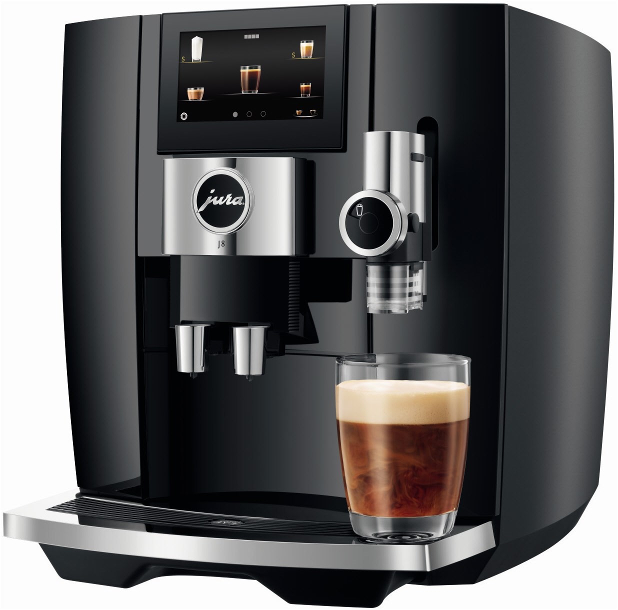 Kaffeevollautomat J8 "State of the Art", in Piano Black, 1,9 Liter Füllmenge Wassertank, Breite 31,8cm, Höhe 34,8cm, Tiefe 44,6cm