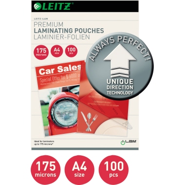 Leitz Laminierfolie iLAM DIN A4 175µm glänzend 100 St./Pack.