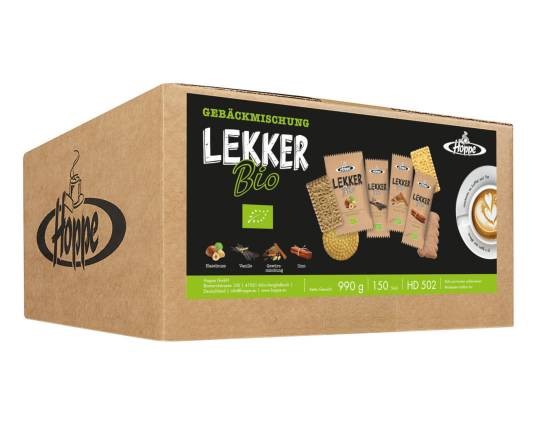 Hoppe Gebäckmischung LEKKER BIO Inhalt: 150 Stck. à 6,6 gr. je Karton Jeder Keks einzeln hygienisch verpackt