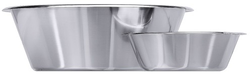 Schüssel flache konische Form 2 Liter, aus Edelstahl 18/10, seidenmatt poliert, offener, glatter Rand, mittelschwere Qualität