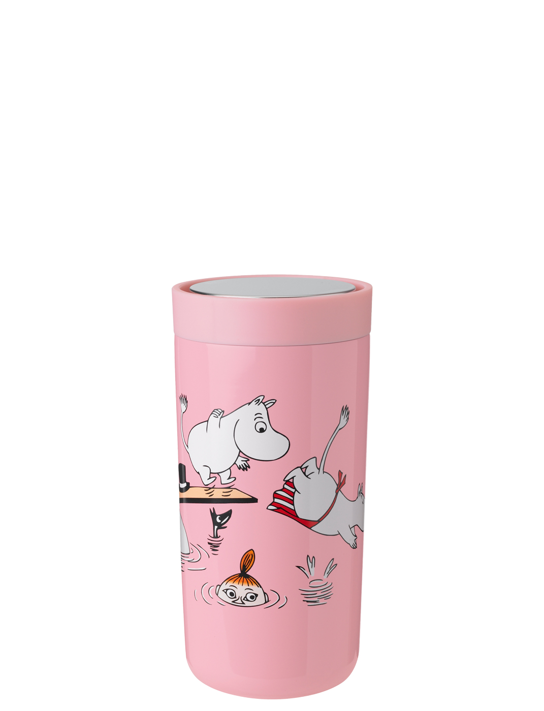 To Go Click Thermobecher 0.4 l. Moomin swim - Maße: 8,2 x 8,2 x 17 cm - von Stelton