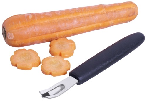 Ziseliermesser mit schwarzem glasfaserverstärktem Polyamid-Griff, aus extra geschärftem Edelstahl 18/0 zum gleichmäßigen