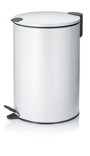 Treteimer Mats Metall weiß Sil. Close 38,0 cm 25,0 cm Ø 12,0l von Kela