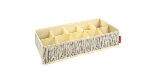 Organizer für Socken und Unterwäsche FANCY HOME 40 x 18 x 10 cm, cremefarbig