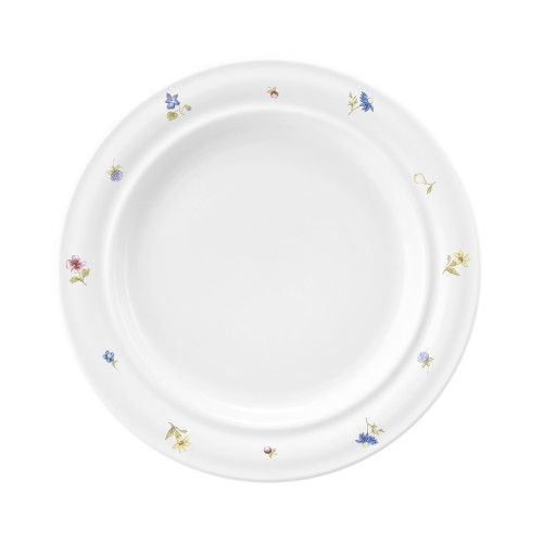 Seltmann Teller flach 23 cm Fahne, rund, Form: Community, Dekor: 57391 Streublume, hohe Kantenschlagfestigkeit, Made in Germany